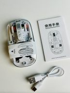GearUP WM30 Transparent Crystal 2.4G + Bluetooth Magnetic Wireless Mouse - Image 2